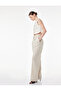 High Waist Wide Leg Linen Blend Trousers with Pocket Detail - 2