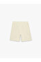 Cotton Blend Ribbed Shorts with Elastic Waist - 4