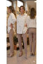 Elegant modern shirt with linen stone color and stone detail. - 2