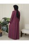Shirred Robadan Buttoned Front Viscose Fabric Tesseture Clothing Mother Dress Prayer Dress - 8