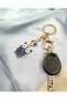 Dark Blue Owl Figured Evil Eye Beaded Stone Keychain – Gold Color Bag Ornament - 3