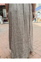 Gray Color Italian Linen Dress with Piping on the Front and Straps - 2
