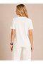 Women's Crew Neck Cotton Viscose Short Sleeve Sporty Stylish Floral Patterned Blouse - 4