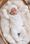 Floral Embroidered Scallop Detailed Seasonal Cotton Newborn Baby Girl Hospital Discharge Bodysuit Set 0-3 Months - 8