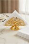 Luxurious Flower-Decorated Gold Metal Presentation Napkin Holder - 2 Pieces - 2
