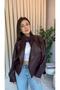 Women's ZR Model Mock Neck Zippered Leather Jacket - 2