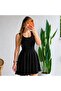 Women's Strappy Round Neck Ruffled Mini Sandy Dress