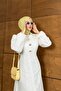 Women's White Dress with Stone Details - 3