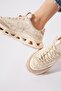 Lofertem floral embroidered women's sneakers - beige leather - 4