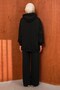 Black Stone Detailed Tunic and Trousers Set - 4