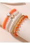 Pack of 5 - Beaded Bracelet with Heart Charms - 6