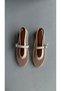 Cody Beige Suede Ballerinas with Large Mesh Belt Detail - 2