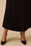 Galaxi Women's Plus Size Pleated Detailed Skirt 4006 Black - 3