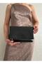Women's Leather Black Portfolio Clutch Handbag