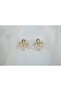 Kp417 Gold Earrings with Drop Stones (Length 25mm) - 2