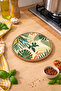 Tropical Leaf Patterned Cork Trivet Pot Pan Mat 19cm Diameter 1cm Thickness