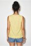 Women's Yellow 100% Cotton Ornamental Button Detailed Tassel Embroidered Linen Textured Blouse 4751 60286278 - 5