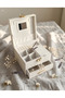 Luxury Faux Leather Jewelry Box with Drawers and Lock & Jewelry Organizer - 5