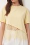 Lace Detailed Oversize Knitted T-Shirt Lcr0125 Yellow - 4