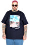 Mode XL Large Size T-Shirt Cest La Vie U26163 Dark Blue