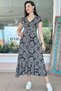 Double-Breasted Collar Skirt Pleated Viscose Dress 6Y230 - 3