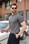 Anthracite Regular Fit Crew Neck Ribbed Knitwear Men's T-Shirt E7490