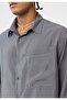 Oversize Long Sleeve Single Pocket Modal Fabric Shirt - 6