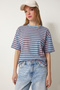 Striped Oversize Knitted T-Shirt Lcr0124 Blue - 3
