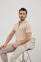 Men's Zippered Stripe Detailed Anti-Sweat Polo Collar T-Shirt - 8