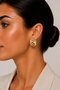 316L Steel Gold Color Motif Pattern Model Women's Earrings - 2