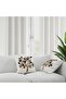 Punch Embroidery Patterned Digital Printed Fall Themed 2-Piece Throw Pillow Cover in Cream Brown Gray Colors