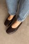 Grove Brown Genuine Leather Ballerinas