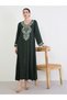 Green Embroidered A-Line Jalabiya