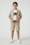Cream Boy's Linen Shirt and Shorts 3-Piece Set 24583 - 5