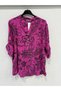 Women's Fuchsia Italian Ethnic Shawl Pattern Dominant Collar Folded Fakir Sleeve Blouse 40 - 44 Size