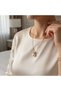 Women's Steel Necklace with Pearls and Zircon Stones |   Anti-Tarnish, Anti-Allergic, Gold-Plated - 6