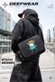 Unisex Y2K Printed Messenger Bag Black Postman Bag/School Bag/Laptop Bag