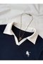 Women's Polo Collar Embroidery Detailed Camisole Slim Fit T-Shirt - 5