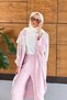 Women's Tulle Floral Embroidered Bat Sleeve Linen Suit - 3