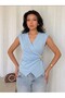 New Product Double-Breasted Sleeveless Buckled Women's Blouse - 4