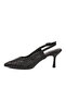 Black Thin Short Heeled Women's Evening Dress Shoes 55773 Z - 4