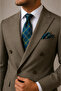 Italian Style Gold Striped Tie and Handkerchief Set - 2