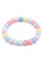 Axiel Pastel Tones Natural Stone Bracelet Collection Colorful & Energetic Designs - Light Pink - Blue - Yellow Colored Natural Stone Elastic Women's Bracelet - 2