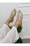 Beige Leather (Mixed) Cage Detail Women's Sandals - 7
