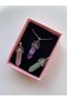 Natural Stone Necklace Set 3 Pieces (Amethyst, Aventurine and Pink Quartz) - 3