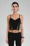 Women's Corset with Eyelets and Lace Detail on the Front and Straps
