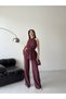 Women's Modal Halter Neck Gathered Belted Loose Two-Piece Set - 3