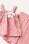 Baby Girl Pink Muslin Floral Detailed Strappy Double Set - 4