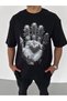 Men's Printed T-Shirt Short Sleeve Crew Neck Regular Fit Comfortable Fit Casual T-Shirt - Black Mariposa - 2