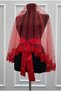 Red Bridal Veil Set, Laced, Shiny Stone and Pearl Decorated Henna Night Veil and Head Cover, 6 Pieces - 3